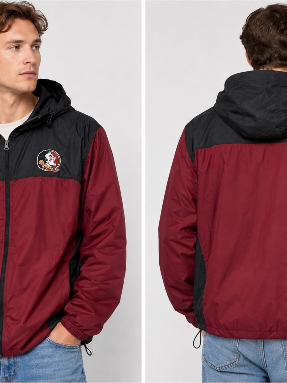 Columbia Florida State Seminoles Windbreaker Jacket Hooded Maroon/Black Men’s M